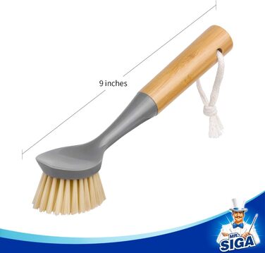 Щітка для посуду зі скребкои з бамбуковою ручкою 2 шт. MR.SIGA