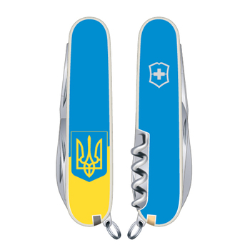 Ніж Victorinox Climber Ukraine 91мм/14функ/біл /жовт-блакит.Герб/блакит.