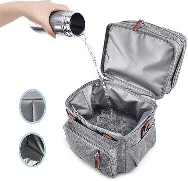 Преміальна ізольована сумка-холодильник, тканина Оксфорд з регульованими ремінцями, двошарова термосумка для кемпінгу на свіжому повітрі, сіра