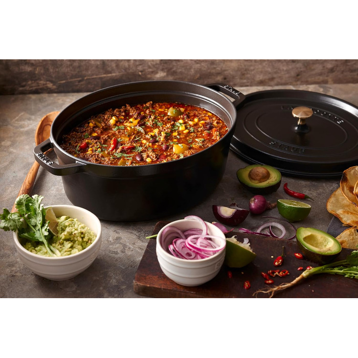Чавунна жаровня/кокот STAUB, овальна 33 см, 6,7 л, чорна 33 см Чорний