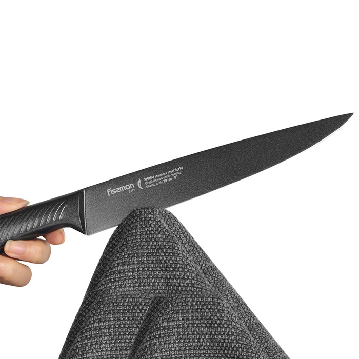 Гастрономический нож Fissman SHINAI graphite 20 см (2479)