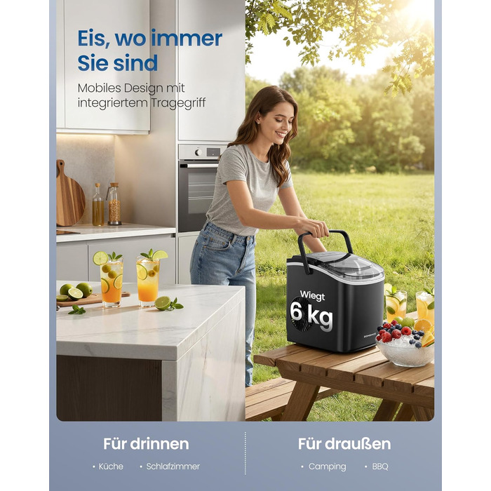 Ледогенератор для дома и вечеринок 9 кубиков за 6 минут 100 Вт SONGMICS