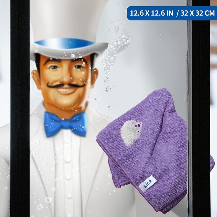 Серветки з мікрофібри 32 х 32 см, набір 12 предметів, фіолетові MR.SIGA