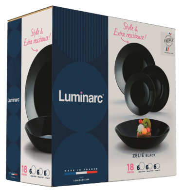 Сервіз Luminarc Zelie Black, 18 предметів (7163731)