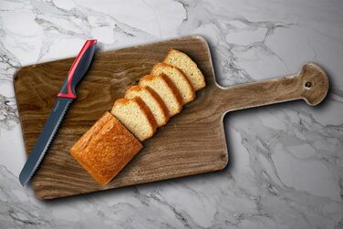Набор ножей Westmark 5 шт., 1 большая разделочная доска и 4 ножа, разделочная доска 37 x 25,5 см, лезвие поварского ножа/ножа для хлеба 20 см каждое, лезвие универсального ножа 12 см, лезвие ножа для очистки овощей 8 см, 145222E6 (нож для хлеба)