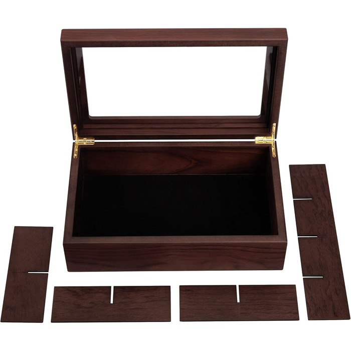 Чайна коробка від Apace Living - Розкішна дерев&39яна коробка для зберігання чаю - 8 відділень для чайних пакетиків - Чайна коробка ручної роботи з віконцем, стійким до подряпин - Елегантна коробка для зберігання чайних пакетиків з темного горіхового