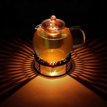 Скляний чайник Creano 1.3 л, скляний чайник із 3 частин із вбудованим ситечком з нержавіючої сталі та скляною кришкою, ідеально підходить для приготування сипучих чаїв, без крапель, універсальний (1,7 л тепліше)