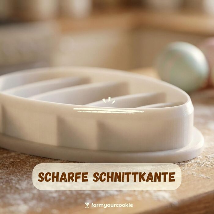 Набір із 3 формочок для пасхального печива, смугастий візерунок у вигляді пасхальних яєць, кролик, 2-в-1 зі штампом, 5 x 4 см, можна мити в посудомийній машині, екологічно чистий, стійкий до іржі (смугасті пасхальні яйця (5x4 см))