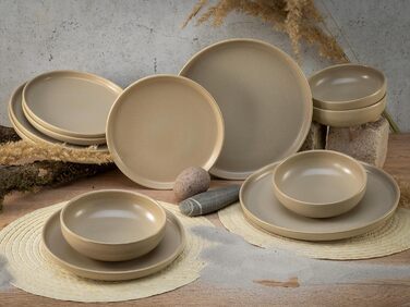 Серия Uno набор посуды из 16 предметов, набор из керамогранита (песок, посуда из 12 предметов), 22978