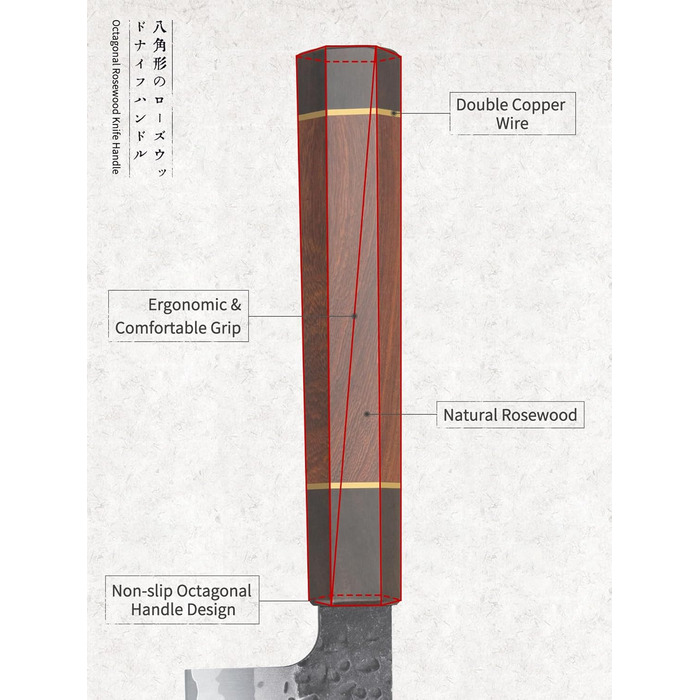 Ніж HOSHANHO Santoku Кухонний ніж ручного кування, ніж Сантоку Гостре лезо 18 см Кухонний ніж з японської серцевини VG10 Ніж для кухарів з ергономічною ручкою Подарункова коробка (20 см ніж для кухарів Gyuto)