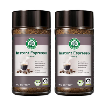 Растворимый кофе эспрессо, 2 стеклянных банки по 100 г Lebensbaum