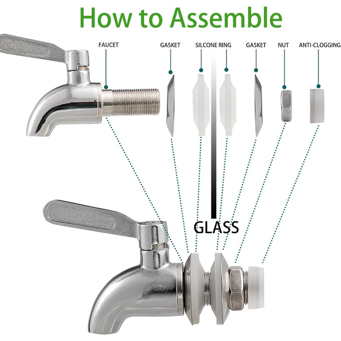 Стеклянный диспенсер для напитков 4 л Hiziwimi