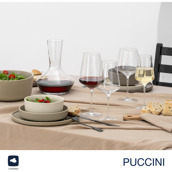 Келихи для рислінгу LEONARDO HOME PUCCINI (набір з 6 шт.) Келихи для вина, стійкі до подряпин (400 мл) Можна мити в посудомийній машині та довговічні Вічні келихи для білого вина Сучасний дизайн Келих для рислінгу Puccini 069540 6 келихів (келих для рислі