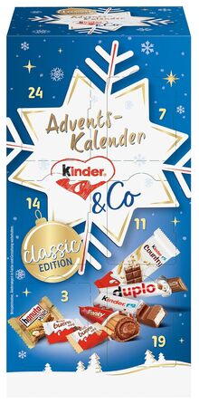 Рождественский адвент-календарь с 24 шоколадными деликатесами, 295 г Kinder & Ferrero