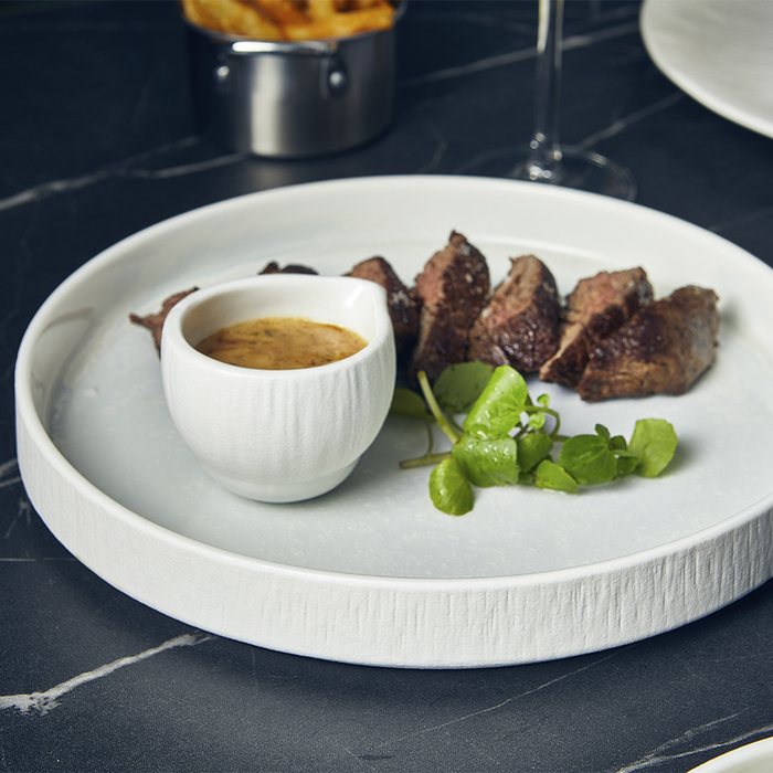 Тарелка презентационная 25*3.5 см с низким вертикальным бортом, Incise Porcelain Lucine, GenWare