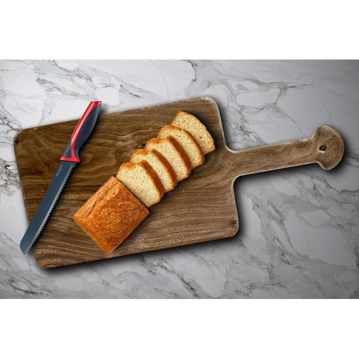 Набор ножей Westmark 5 шт., 1 большая разделочная доска и 4 ножа, разделочная доска 37 x 25,5 см, лезвие поварского ножа/ножа для хлеба 20 см каждое, лезвие универсального ножа 12 см, лезвие ножа для очистки овощей 8 см, 145222E6 (нож для хлеба)