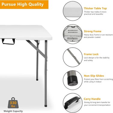 Складаний кемпінговий стіл 86 х 86 х 73,5 см Bonnlo