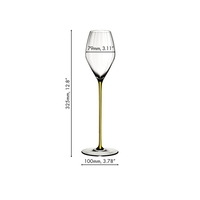 Бокал для шампанского 375 мл, желтая ножка, High Performance Riedel