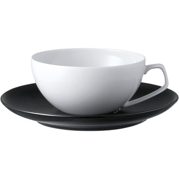 Чашка для чая з блюдцем TAC Black Rosenthal