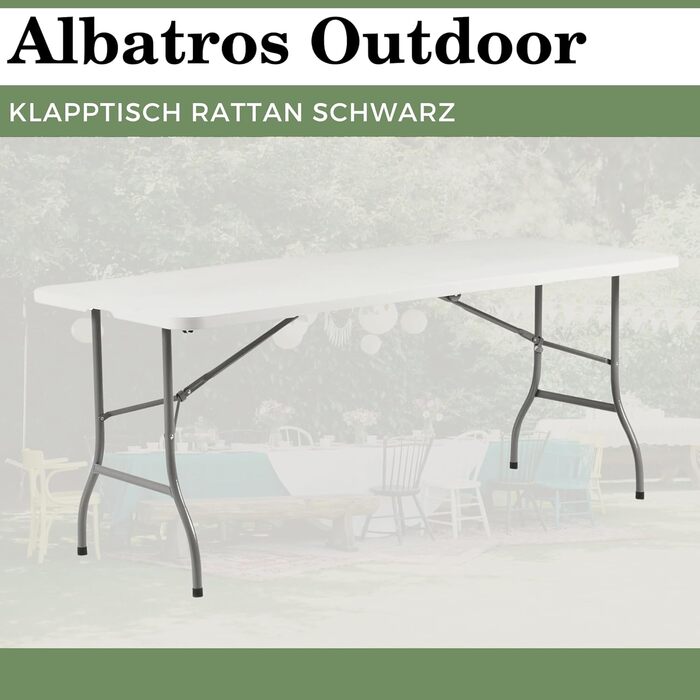 Розкладний стіл для кемпінгу білий ALBATROS