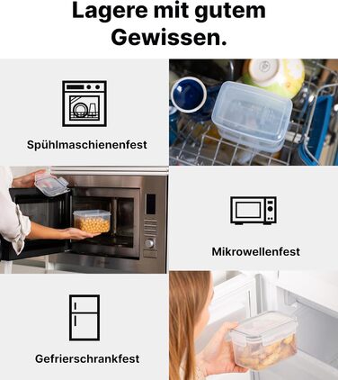 Набор из 16 контейнеров для хранения, прозрачный/черный Deco haus