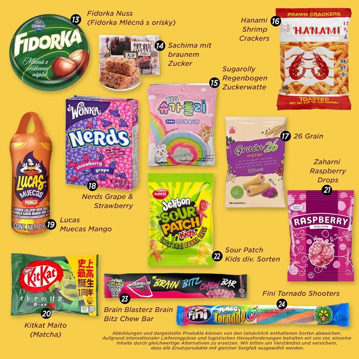 Адвент-календар 2025, снеки Worldwide Sweets 24 х 20 г, MeerBach & Rose
