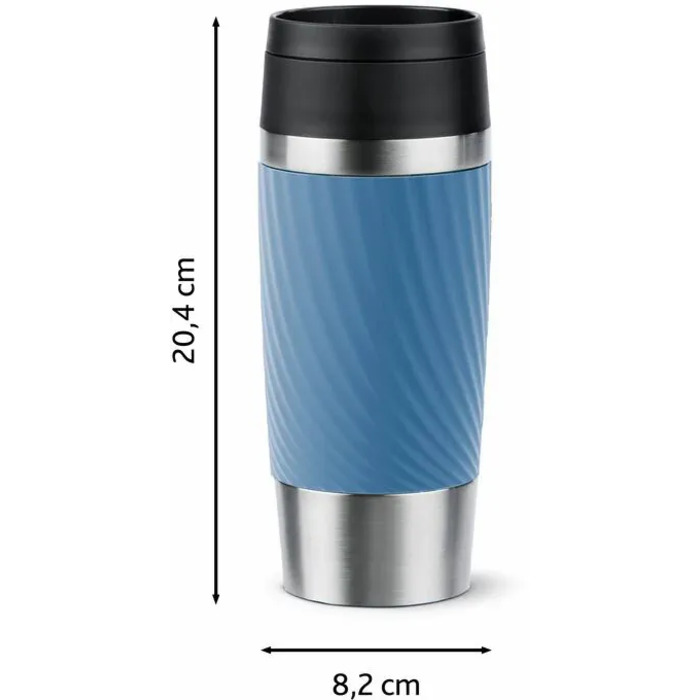 Tefal Термочашка Travel Mug Classic Twist, 360мл, нержавіюча сталь, блакитний