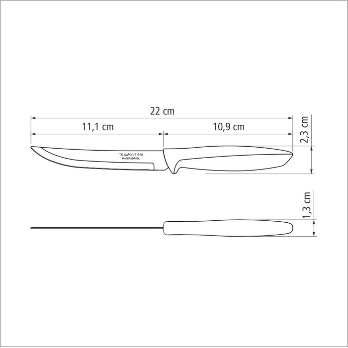 Ніж універсальний Tramontina Plenus light grey, 127 мм (6740798)