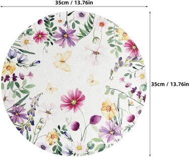 Круглі лляні килимки 6 предметів 35 см Cabilock