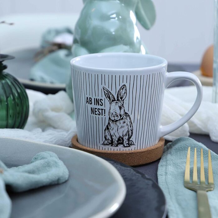 Паперовий дракон. Високоякісна керамічна кружка з корковою підставкою в тон прикраса столу журнальний столик кавова кружка у повітрі до Великодня (До гнізда)