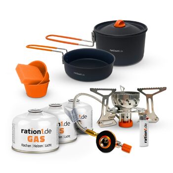 Компактный туристический набор для приготовления пищи 11 предметов ration1.de