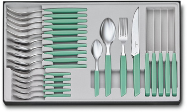 Набір кухонний Victorinox Swiss Modern Table Set 24шт з мятн. ручкою (6 ножів steak,6 віделок,6 ложек,6 ложек)