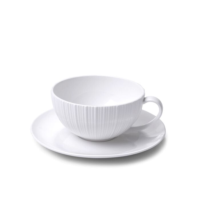 Кружка с блюдцем Fissman ELEGANCE WHITE 250 мл (9383)