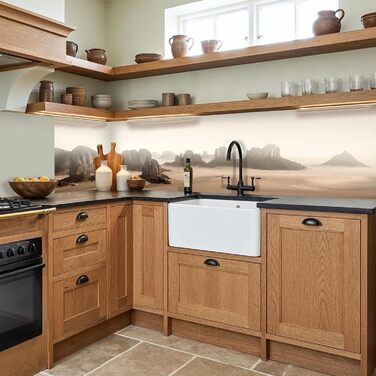 Кухонний фартух 60x80 см Самоклеючий захисний щиток для кухонної стіни Кухонний фартух Кухонні фасади Кухонні фартухи Кухонна стіна Вода - Пейзаж - (Природа - Пісок, 60 x 250 см)