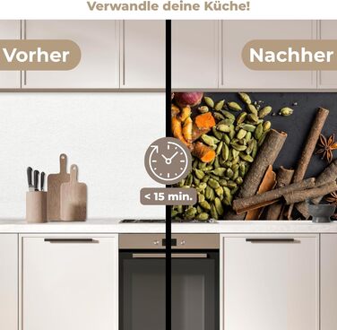 Кухонний фартух 60x80 см Самоклеючий захисний щиток для кухонної стіни Кухонний фартух Кухонні фасади Кухонні фартухи Кухонна стіна Вода - Пейзаж - (Трави - Їжа, 80 x 300 см)