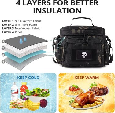 Термосумка 12 л чорний камуфляж Bunnychic