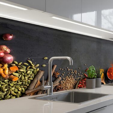 Кухонний фартух 60x80 см Самоклеючий захисний щиток для кухонної стіни Кухонний фартух Кухонні фасади Кухонні фартухи Кухонна стіна Вода - Пейзаж - (Трави - Їжа, 80 x 150 см)