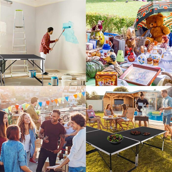 Стіл розкладний алюмінієвий з 3-х частин 100 x 60 см Raburg