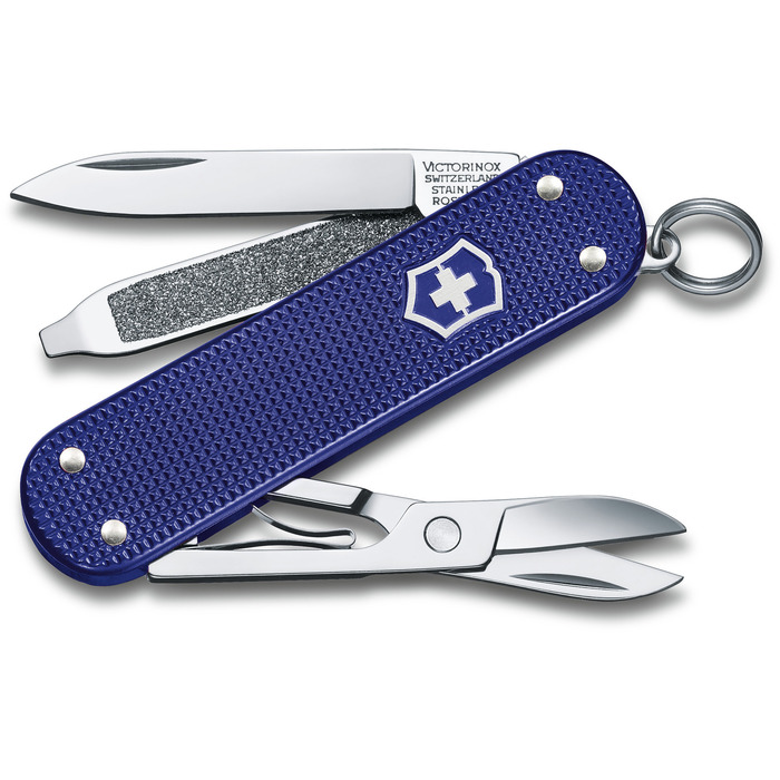 Ніж швейцарський 5 функцій, 58 мм, синій Victorinox Classic SD Alox Colors Night Dive