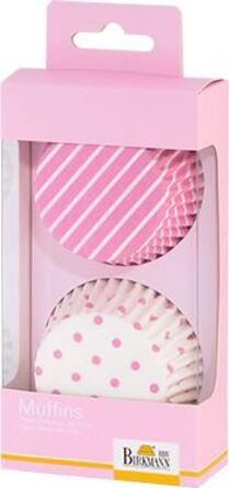 Набір форм для випічки маффінів, 48 шт, 7 см, рожевий / білий, Colour Splash RBV Birkmann