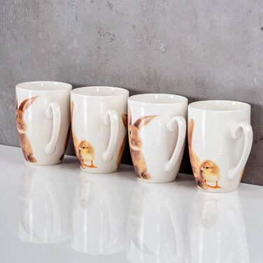 Набір із 4 чашок з малюнком кролика levandeo