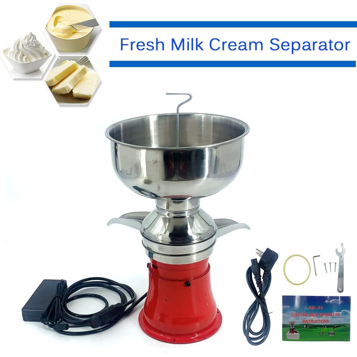 Сепаратор для молока электрический 5 л, красный Vialex