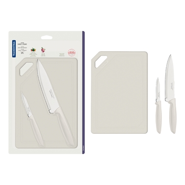 Набор ножей Tramontina Plenus light grey, 3 предмета (6747192)