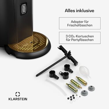 Охолоджувальна Система для Розливу Пива Пивоварня 5л, Ультрашвидке Охолодження, Регульована Температура, Система з CO2-картриджами, LCD-дисплей, Чорно-Золотий