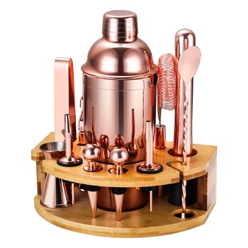 Набір для коктейлів 12 предметів рожеве золото Lebarstor