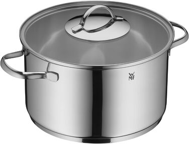 Набір індукційних каструль WMF Aparto Advantage Pot Set зі скляною кришкою, полірована нержавіюча сталь Cromargan, набір індукційних каструль без покриття, можна мити в посудомийній машині (набір каструль) (24 см)