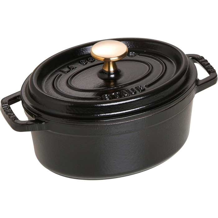 Чавунна жаровня/кокотниця STAUB, овальна 6,7 л, (17 см, чорна)