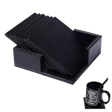 Набір підставок для напоїв із 6 штук з екошкіри RICHSUM