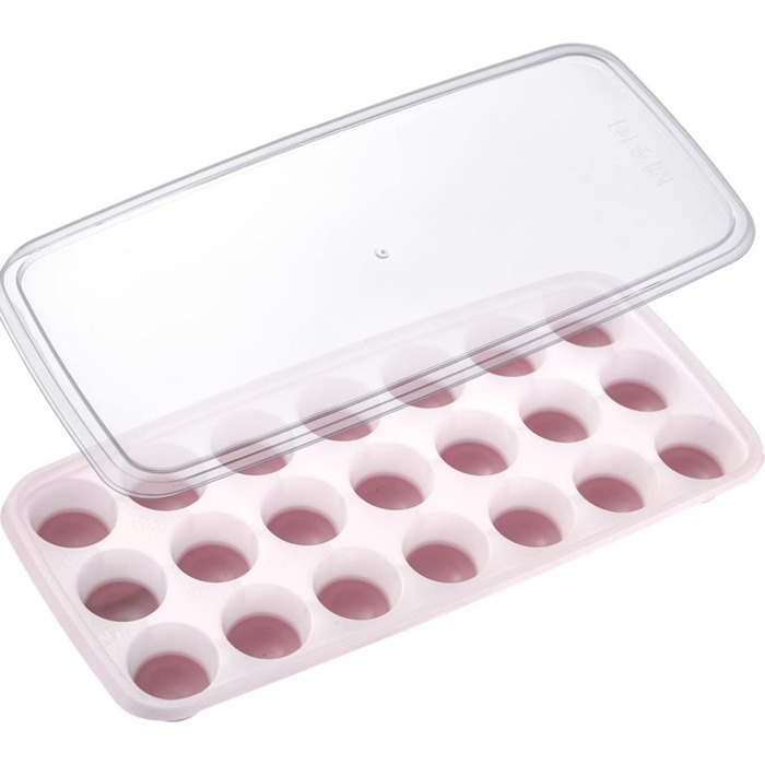 Льодогенератор Westmark Ice Cube Maker Cube форма для льоду з кришкою, для приготування 6 великих кубиків льоду, прозорий/червоний/білий пластик, без BPA, великий (круглий, маленький)