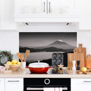 Дизайнерський кухонний фартух з алюмінієвого композиту, кухонний фартух, товщина 3 мм, 60x100 см, (Темні гори)